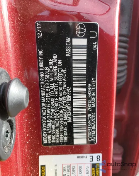 2018 Toyota C-Hr Xle из США, поврежденный, VIN NMTKHMBX5JR055592